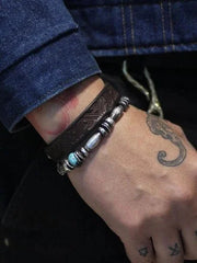 Turquoise Beaded Bracelet Vintage Jewelry Fashion Accessory For Women Men 07FC0E-D4 - KOEEK [2]