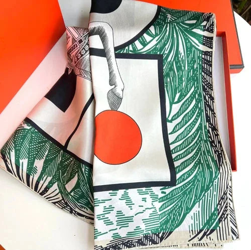 Twill Silk Scarf Bandanna horse Print Square Shawl Wrap 88X88cm 07FC0E-D4 - KOEEK [4]