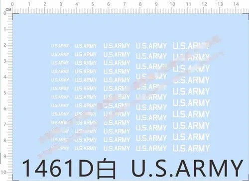 US ARMY 2-5mm Height different scales Military model Markings Water Decal white 07FC0E-D4 - KOEEK [1]