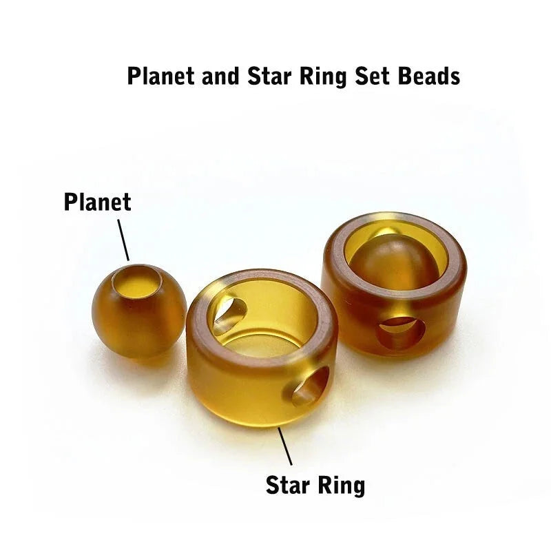 Ultem PEI Planet Star Ring Set Knife Bead Keychain Pendant Lanyard DIY EDC Tool 07FC0E-D4 - KOEEK [6]
