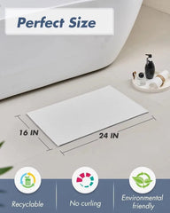 Ultra-thin bathroom mat (16 inches × 24 inches, white) 07FC0E-D4 - KOEEK [2]