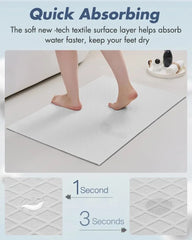 Ultra-thin bathroom mat (16 inches × 24 inches, white) 07FC0E-D4 - KOEEK [4]