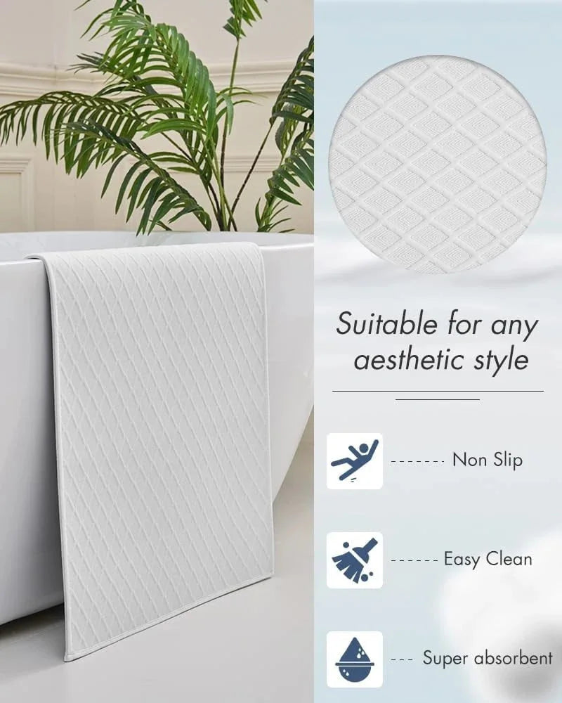 Ultra-thin bathroom mat (16 inches × 24 inches, white) 07FC0E-D4 - KOEEK [6]