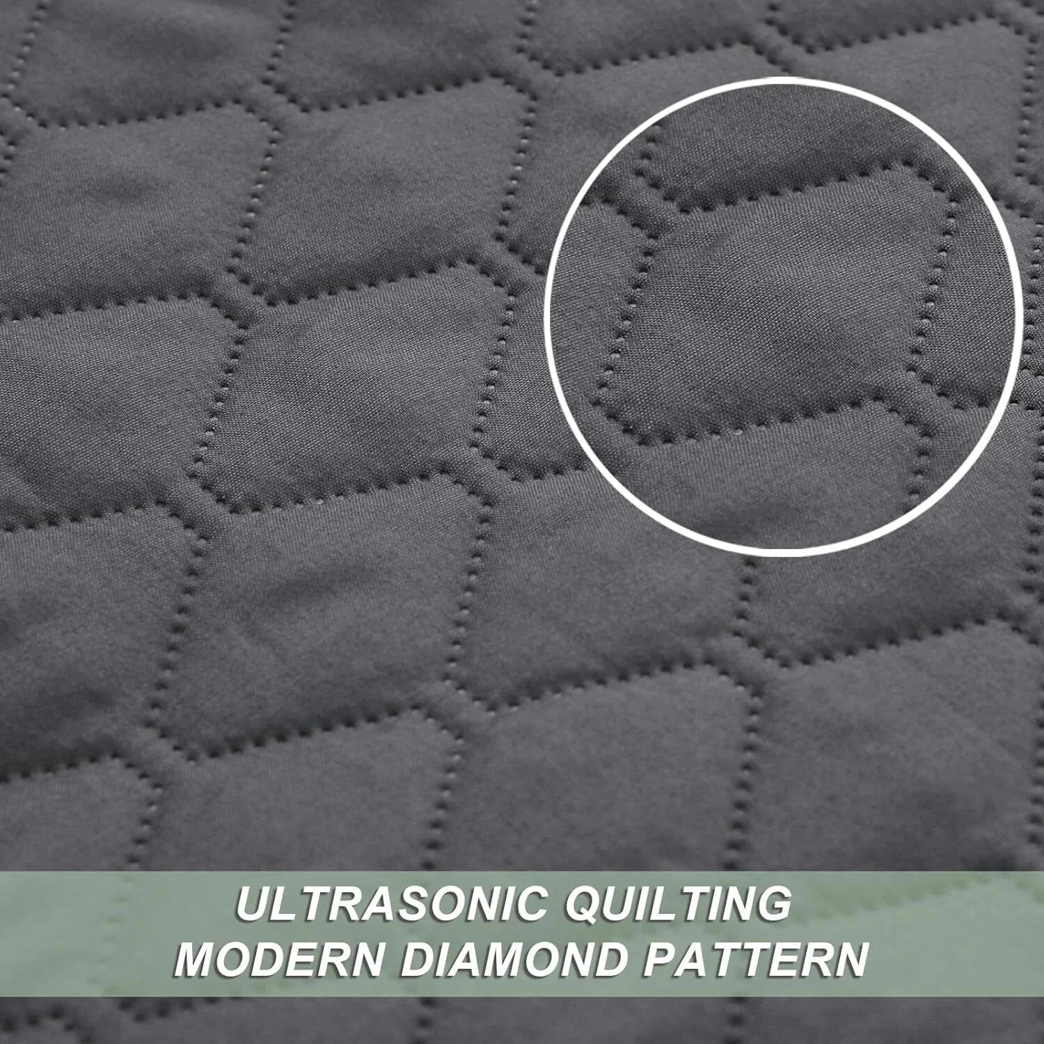 Ultrasonic Reversible Full Queen Quilt Bedding Set with Pillow Shams 07FC0E-D4 - KOEEK [4]