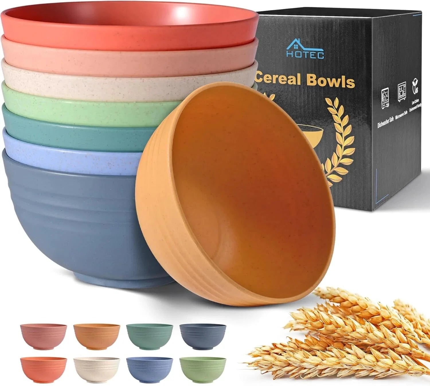 Unbreakable Wheat Straw Cereal Bowls Microwave &Dishwasher Safe Soup Salad Bowls 07FC0E-D4 - KOEEK [1]