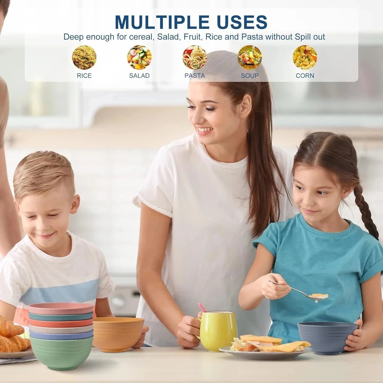 Unbreakable Wheat Straw Cereal Bowls Microwave &Dishwasher Safe Soup Salad Bowls 07FC0E-D4 - KOEEK [6]