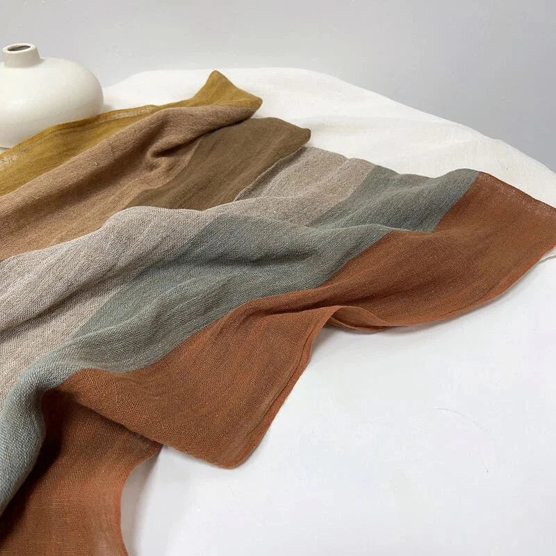 Unisex Multicolor  Flax Linen Bandana Wrap Neckerchief Shawl Scarf 55''x55'' 07FC0E-D4 - KOEEK [7]