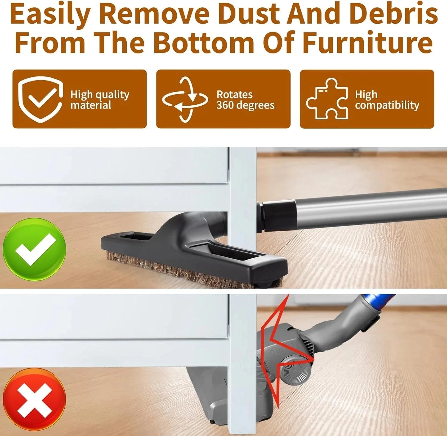 Universal vacuum floor brush attachment for vacuum cleaners 07FC0E-D4 - KOEEK [5]