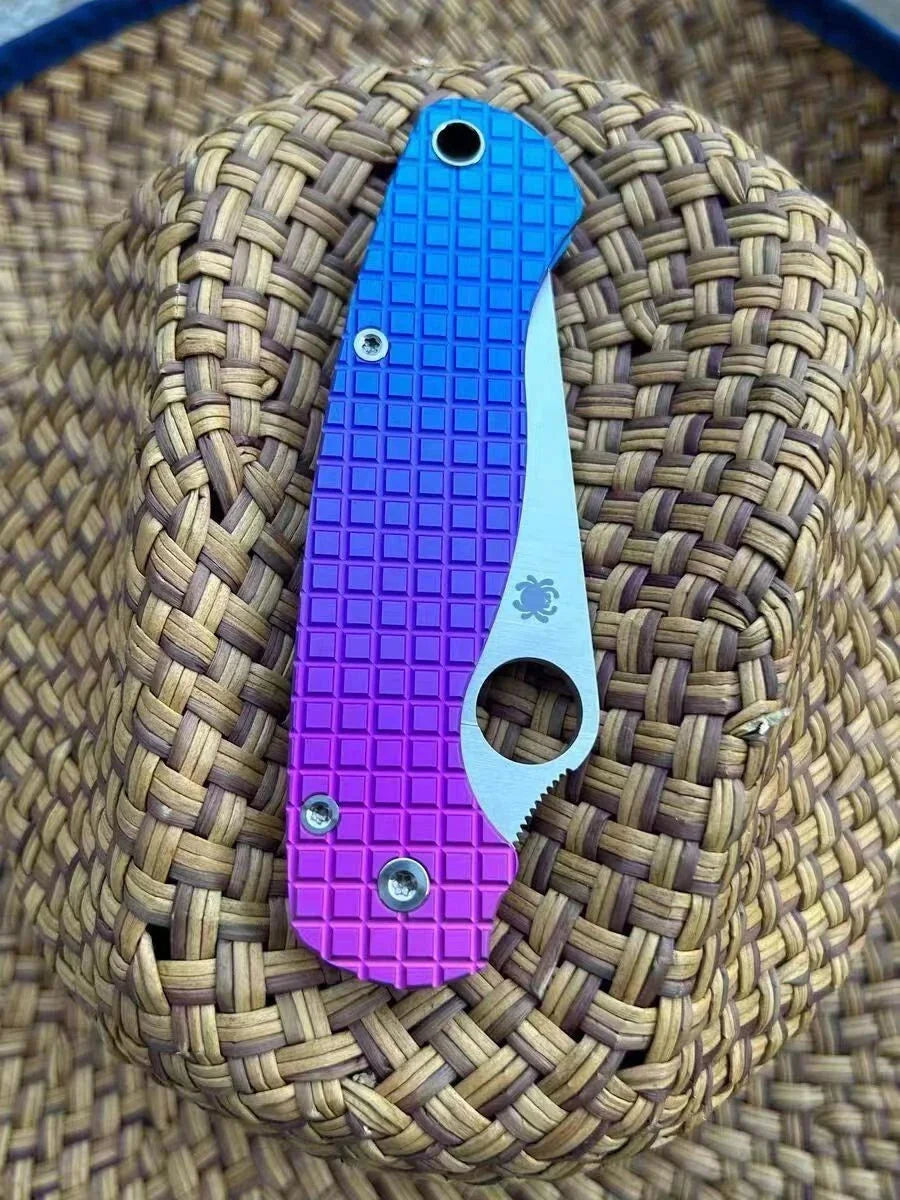 VIP LINK Titanium Alloy Handle Scales for Spyderco C81 Paramilitary 2 Knives 07FC0E-D4 - KOEEK [2]