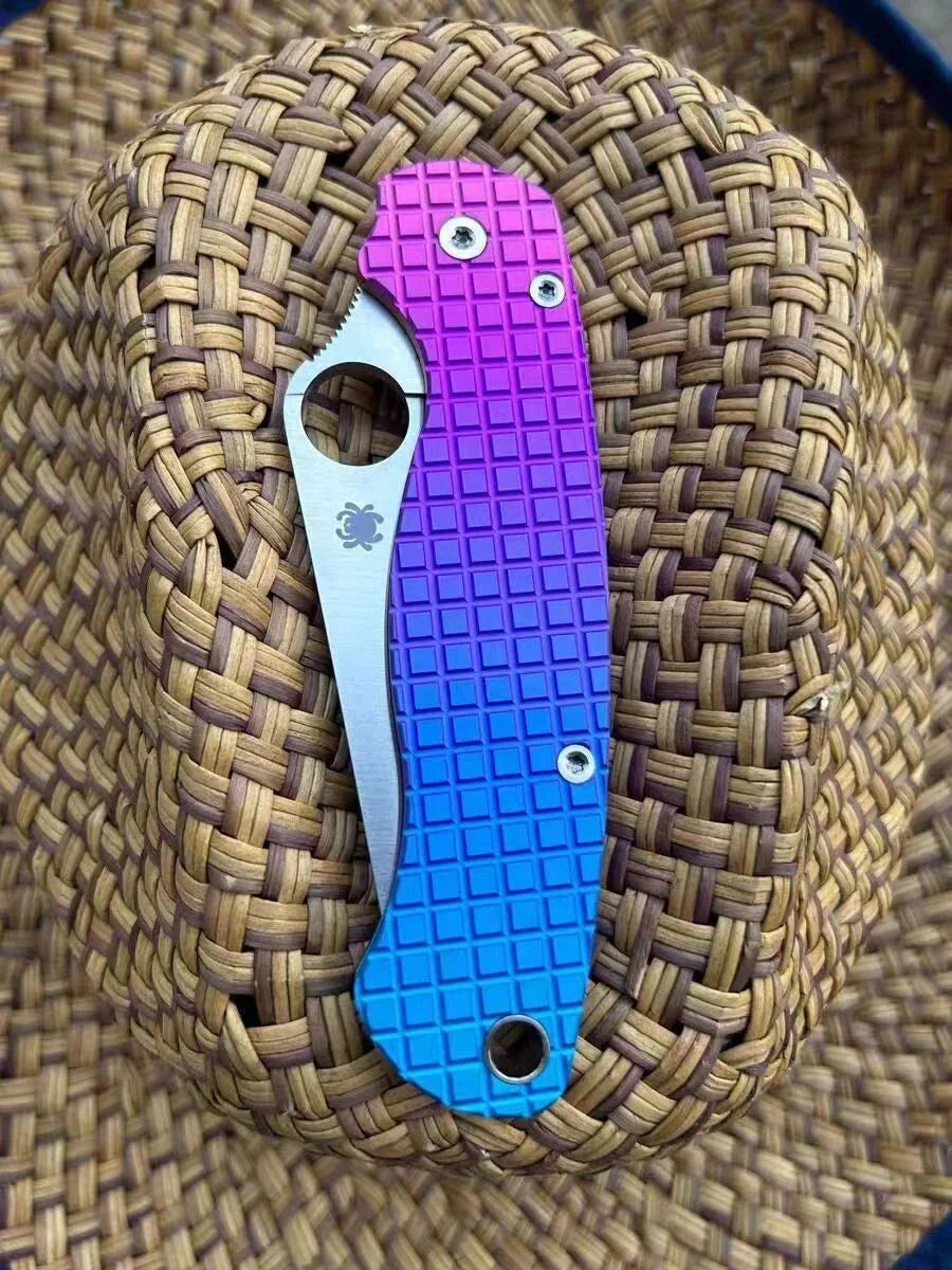 VIP LINK Titanium Alloy Handle Scales for Spyderco C81 Paramilitary 2 Knives 07FC0E-D4 - KOEEK [3]