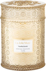 Vanilla Candle, Unisex Aromatherapy Candle Gift Set, 19 oz. Wooden Wick 07FC0E-D4 - KOEEK [1]