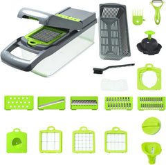 Vegetable chopper set, stainless steel blades, with vegetable pusher 07FC0E-D4 - KOEEK [1]