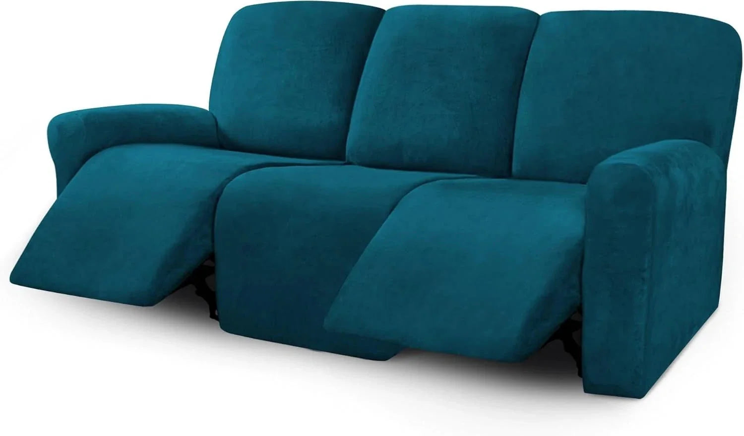 Velvet 8-piece recliner sofa cover set, suitable for 3-seater recliner sofas 07FC0E-D4 - KOEEK [1]