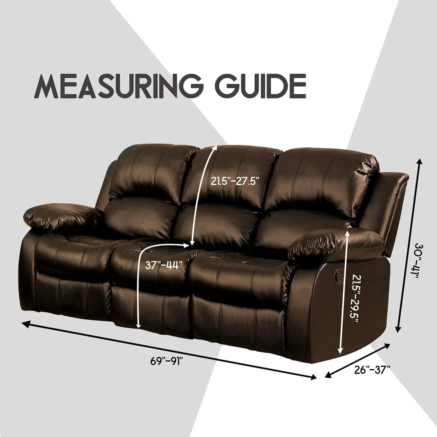 Velvet 8-piece recliner sofa cover set, suitable for 3-seater recliner sofas 07FC0E-D4 - KOEEK [6]