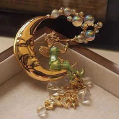 Vintage Art Nouveau Brooch Style Fairy Beauty Shawl Pin Pendant Jewelry Unique 07FC0E-D4 - KOEEK [2]
