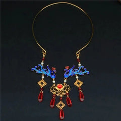 Vintage Chinese Style Collar Necklace Hanfu Costume Choker Womens Jewelry 07FC0E-D4 - KOEEK [1]