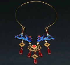 Vintage Chinese Style Collar Necklace Hanfu Costume Choker Womens Jewelry 07FC0E-D4 - KOEEK [3]