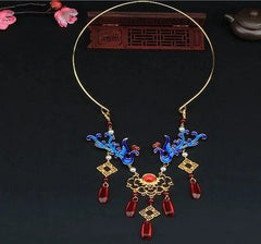 Vintage Chinese Style Collar Necklace Hanfu Costume Choker Womens Jewelry 07FC0E-D4 - KOEEK [4]