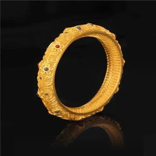 Vintage Filigree Bangle Bracelet Handmade Chinese Court Style Ethnic Jewelry 07FC0E-D4 - KOEEK [1]