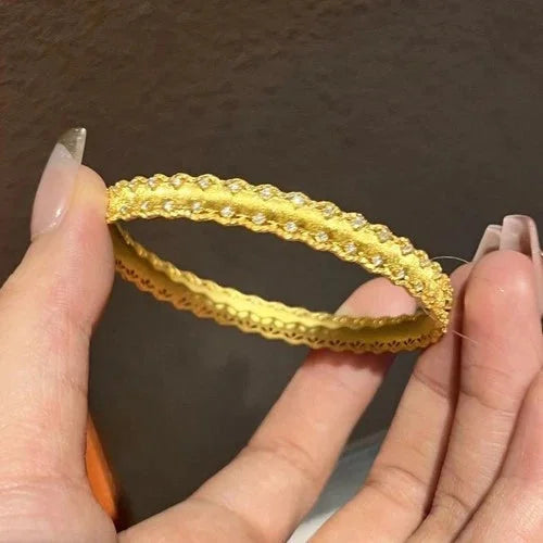 Vintage Gold Plated Star Crystal Hinged Bangle Bracelet Womens Jewelry 07FC0E-D4 - KOEEK [2]