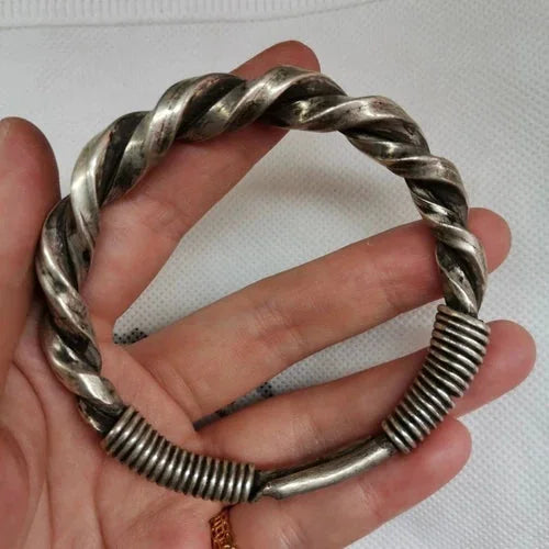 Vintage Indigenous Handmade Antique Collection Silver Bracelet 125 07FC0E-D4 - KOEEK [1]