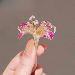 Vintage Lily Flower Brooch Enamel Lapel Pin Coat Accessory 07FC0E-D4 - KOEEK [3]