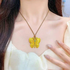 Vintage Long Pendant Necklace Filigree Butterfly Chinese Style Handmade Jewelry 07FC0E-D4 - KOEEK [3]