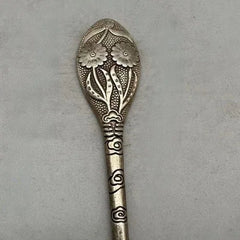 Vintage Silver Plated Copper Hairpin Floral Engraved Chinese Style 07FC0E-D4 - KOEEK [3]