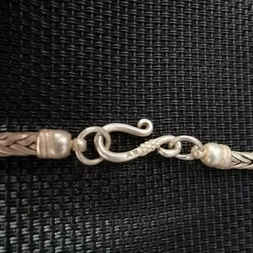 Vintage Tibetan Silver Necklace Braided Ethnic Chinese Antique Jewelry Gift 07FC0E-D4 - KOEEK [9]