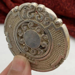 Vintage White Copper Hollow Double Beast Design 50mm Commemorative Medal 07FC0E-D4 - KOEEK [4]