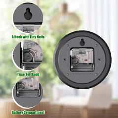 Wall Clock 12 Inch Wall Clocks Non-Ticking Battery Operated with Stereoscopic 07FC0E-D4 - KOEEK [4]