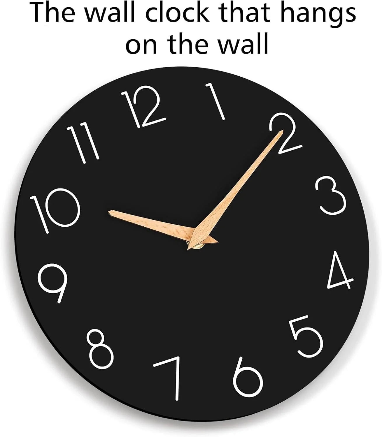 Wall Clock,14''Wooden Silent Non-Ticking, Decorative Battery Operated Wall Clock 07FC0E-D4 - KOEEK [6]