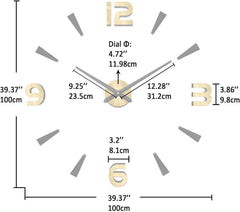 Wall Clock Oversized Wall Clock for Living Room Decor, Decorative Wall Clocks 07FC0E-D4 - KOEEK [3]