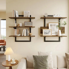 Wall Mount Floating Shelf, 24-Inch Wall Mount Shelf with Collapsible Bracket 07FC0E-D4 - KOEEK [2]