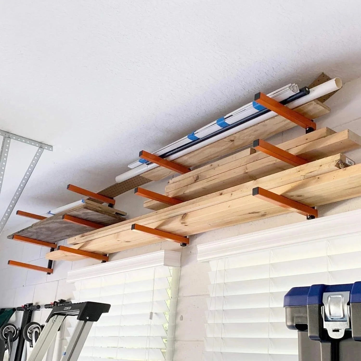 Wall Mount Wood Organizer and Lumber Storage Metal Rack with 3-Level,4 Pack 07FC0E-D4 - KOEEK [2]