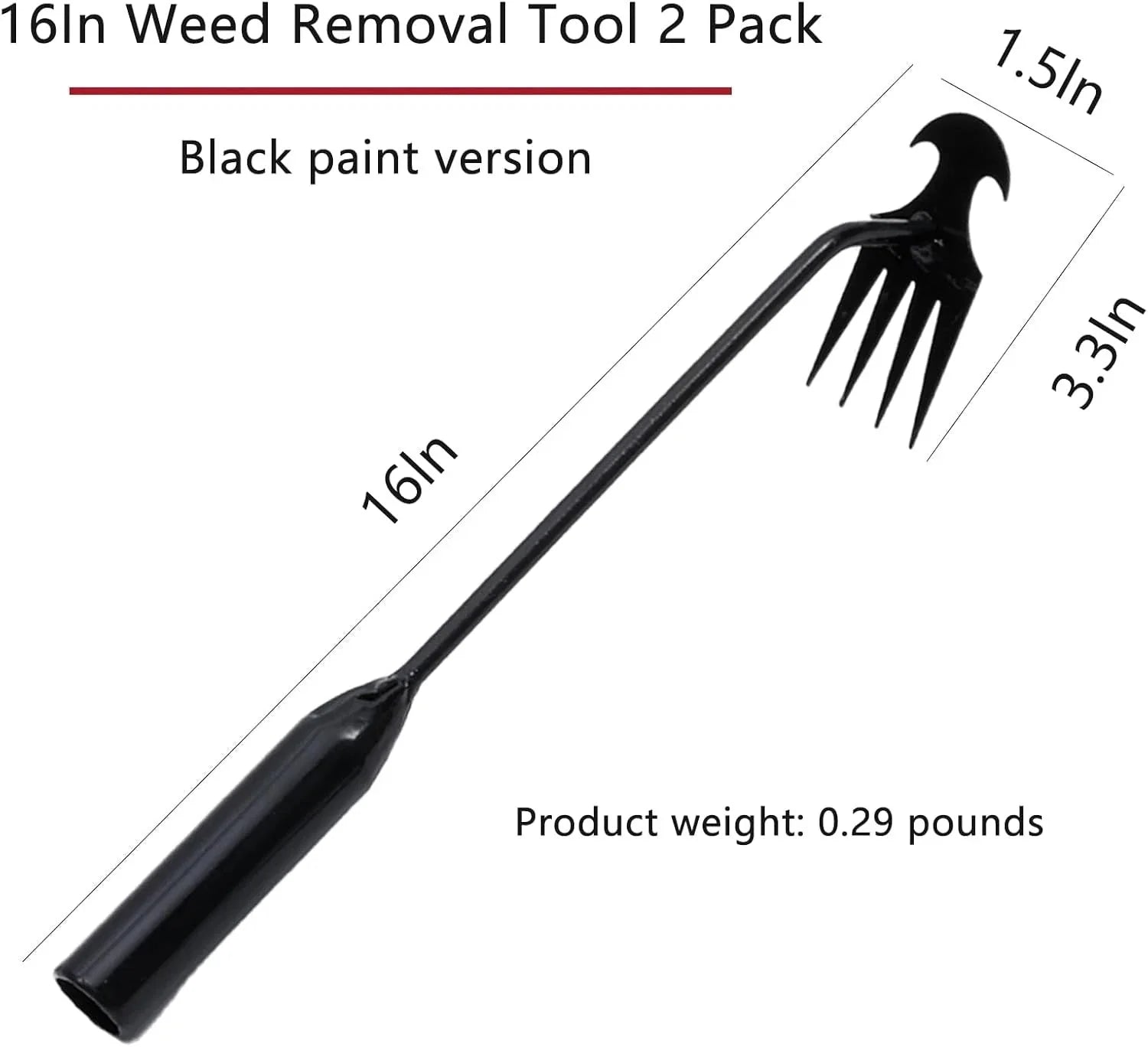 Weed Puller Tool Garden Weed Pulling Tool, Weeder Tool Uprooting Weeding Tool 07FC0E-D4 - KOEEK [2]
