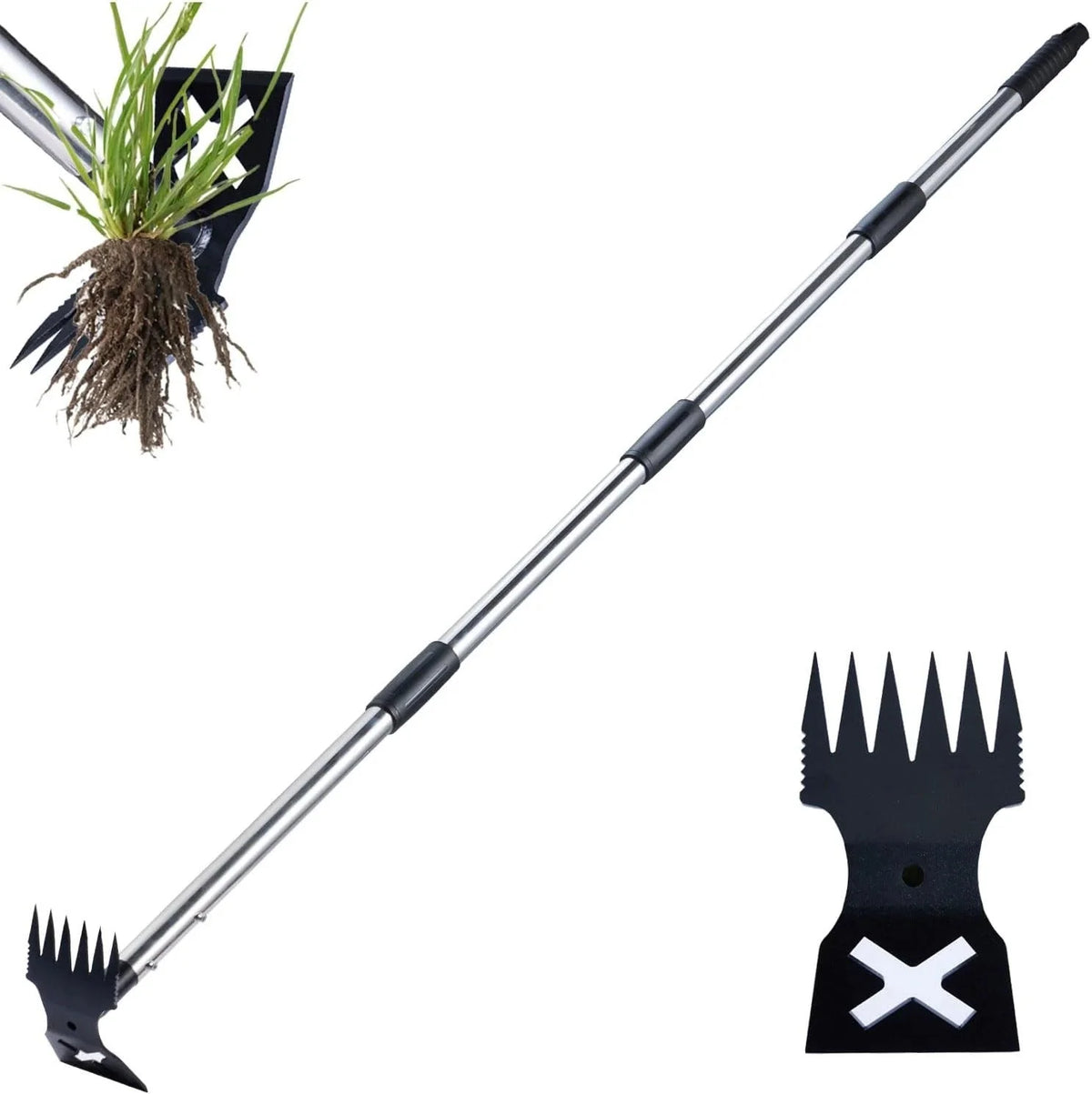 Weed Puller Tool with Long Handle -60" Manual Weeder Remover Tool,Hand Weed Rake 07FC0E-D4 - KOEEK [1]