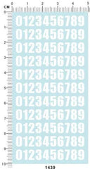 White 1/64 7mm Heigh 0-9 Numbers Motor Vehicle Sport Car Model Water Slide Decal 07FC0E-D4 - KOEEK [1]