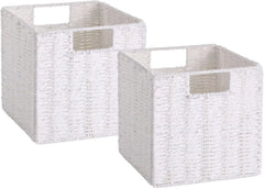 Wicker Storage Basket, Set of 2 Hand-Woven Storage Baskets for Organizing 07FC0E-D4 - KOEEK [1]