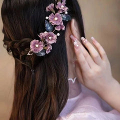 Wisteria Flower Side Hairpin Chinese Style Hanfu Hair Clip Traditional Headpiece 07FC0E-D4 - KOEEK [3]