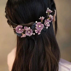 Wisteria Flower Side Hairpin Chinese Style Hanfu Hair Clip Traditional Headpiece 07FC0E-D4 - KOEEK [4]