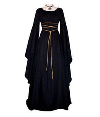 Women Girls Vintage Medieval Long Dress Renaissance Gothic Gown Cosplay Costume 07FC0E-D4 - KOEEK [1]