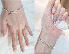 Women's 925 Silver Plating Beads Handmade Retro Geometric Bracelet Gift 07FC0E-D4 - KOEEK [3]