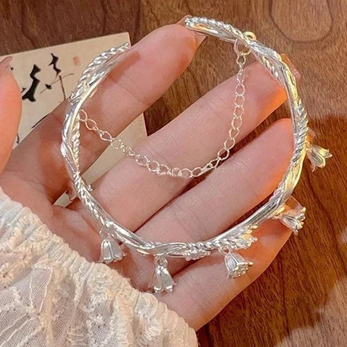 Womens Lily Of The Valley Butterfly Bracelet Bead Jewelry 07FC0E-D4 - KOEEK [1]
