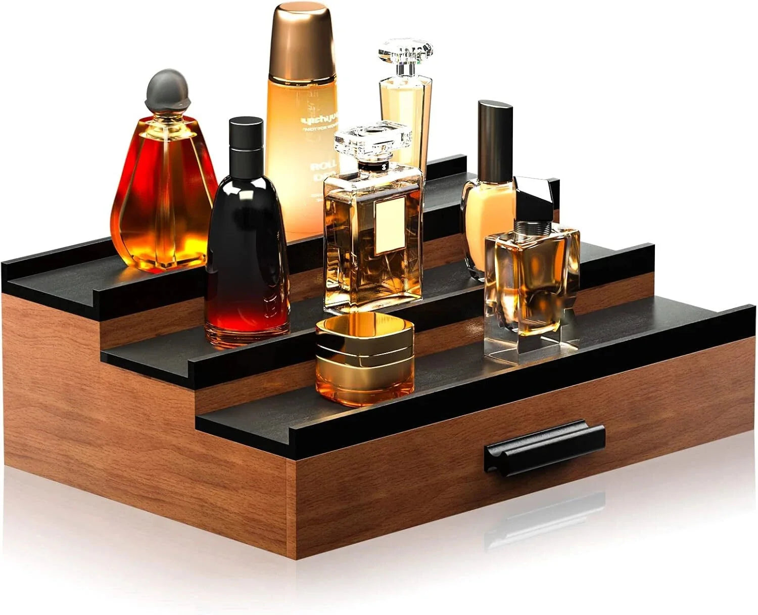 Wooden Men's Cologne Organizer 3 Tier Elevated Cologne Display Rack 07FC0E-D4 - KOEEK [2]