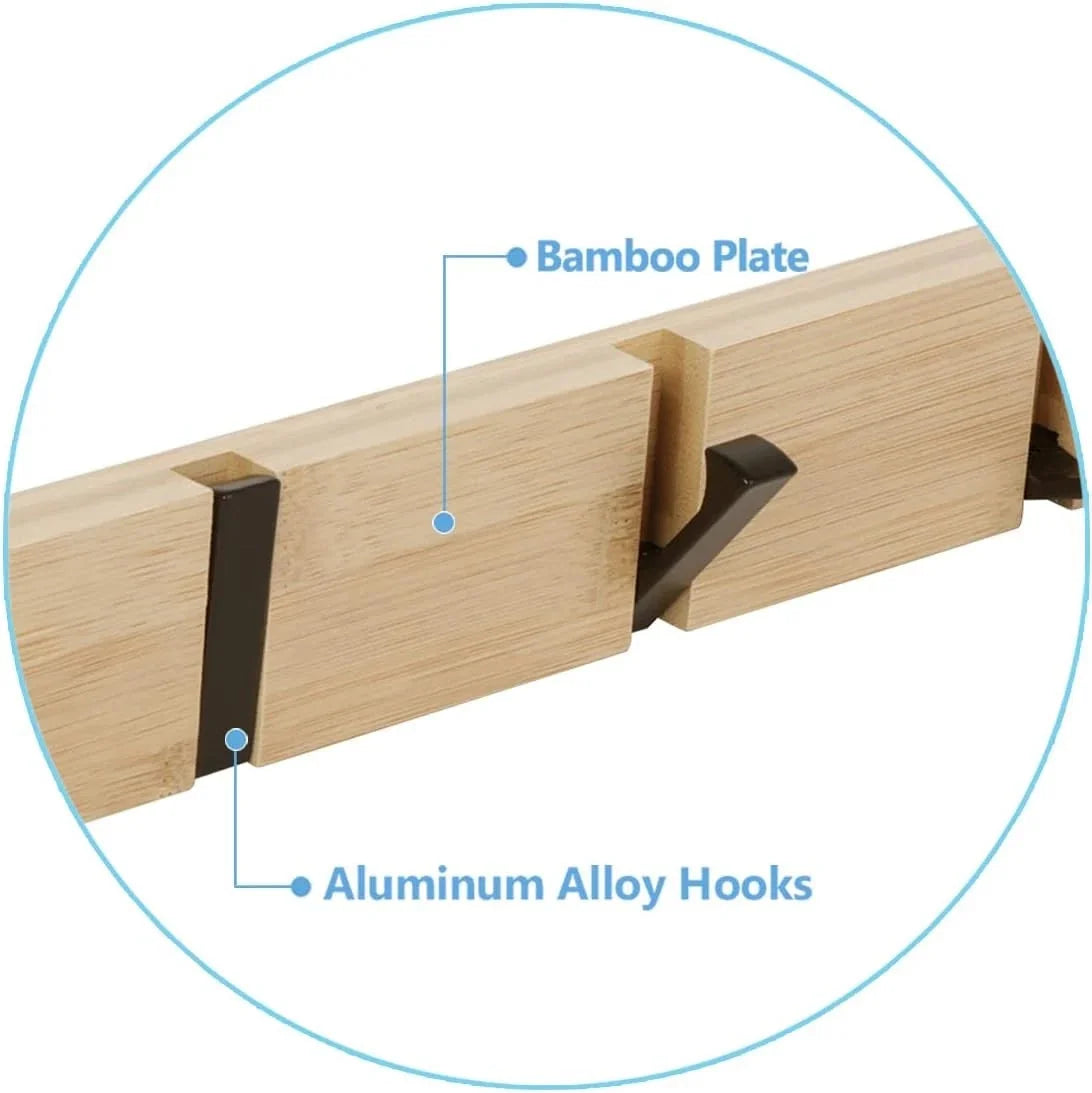 Wooden coat hook coat rack wall-mounted, space-saving coat rack 07FC0E-D4 - KOEEK [10]