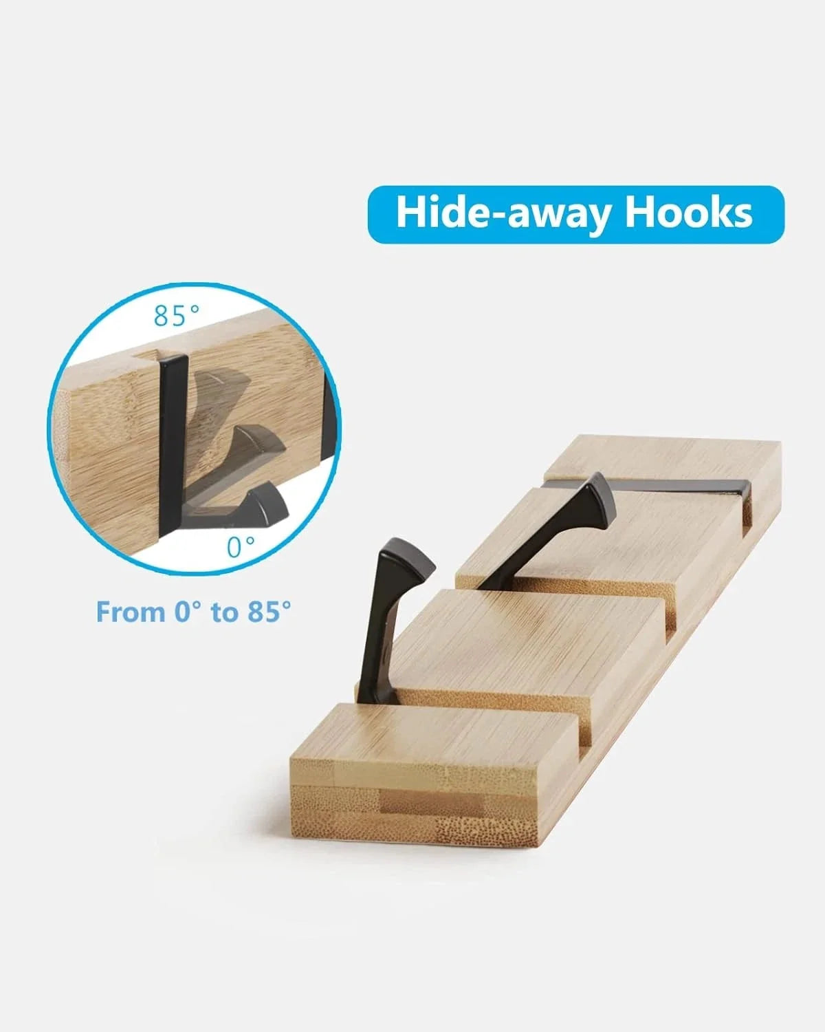 Wooden coat hook coat rack wall-mounted, space-saving coat rack 07FC0E-D4 - KOEEK [9]