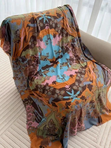Wool Square Shawl Scarf Bandanna plate Print 190X130cm Neckerchief Wrap 07FC0E-D4 - KOEEK [2]