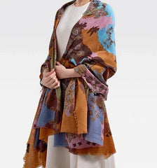Wool Square Shawl Scarf Bandanna plate Print 190X130cm Neckerchief Wrap 07FC0E-D4 - KOEEK [3]