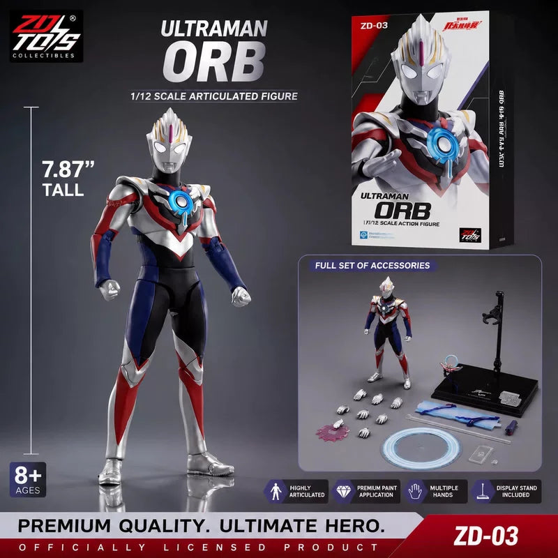 ZDToys Ultraman Orb Action Figure 8" Articulated Collectible Model Toy 07FC0E-D4 - KOEEK [2]